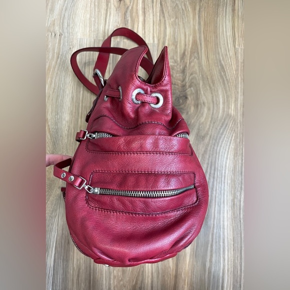 NUOVEDIVE Satchel Tote Shoulder Bag Purse - Made in Italy - Red Leather - EUC - Picture 4 of 11